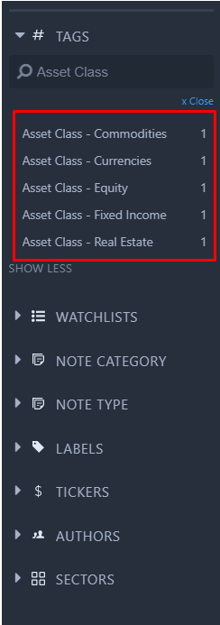 Asset Class – Commodities
Asset Class – Currencies
Asset Class – Equity
Asset Class – Fixed Income
Asset Class – Real Estate